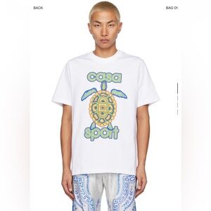 White Casablanca T-Shirt with Turtle Design